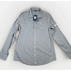 NWT Travis Mathew LS Button Let's Do It Again Dress Shirt Heather Gray Size L Ad